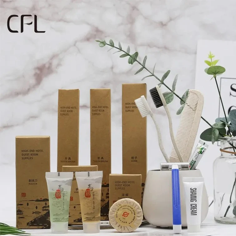 Customized Star Hotel Supplies Bathroom Shower Amenities Kit Luxury Guest Spa Resort Hotel Toiletries