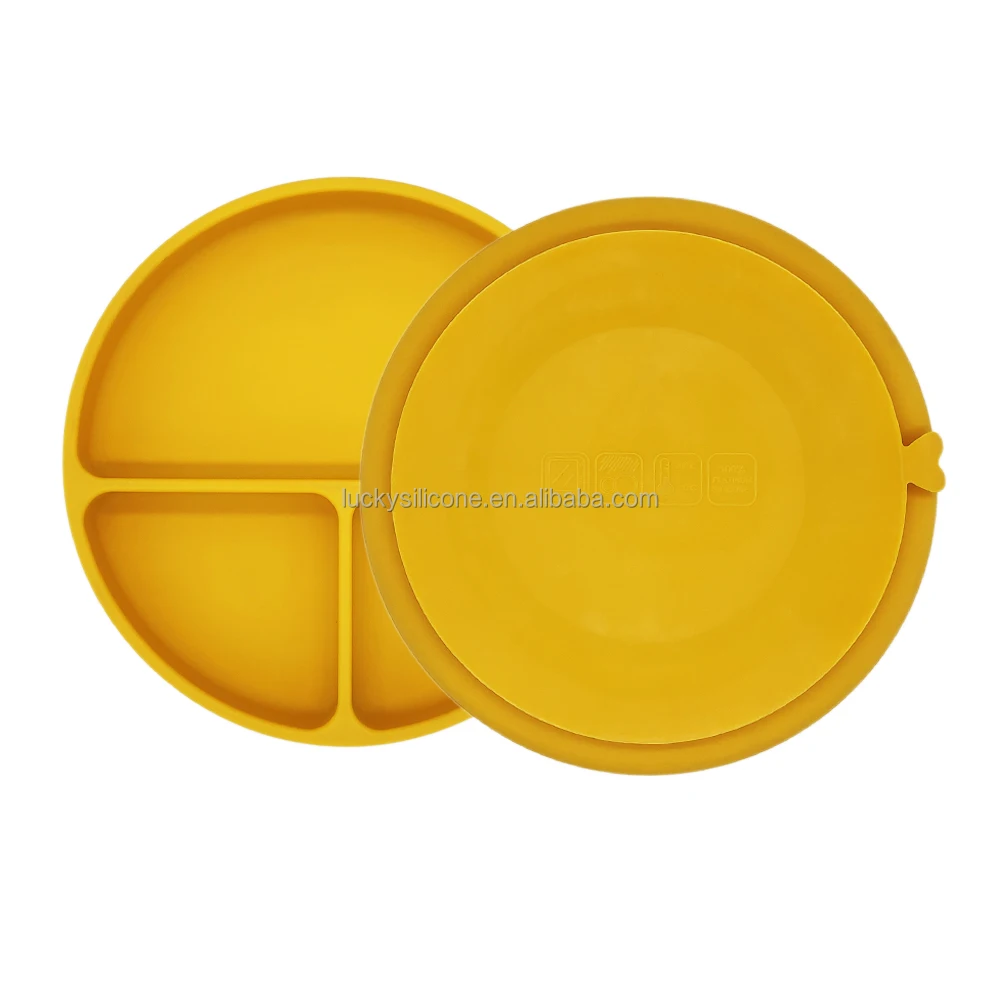 BPA Free Baby Products Suction Silicone Baby Plates Baby Feeding Set