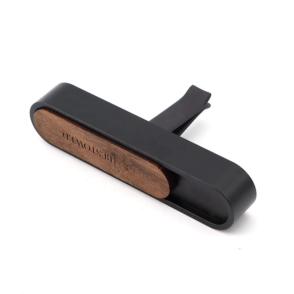 Luxury Auto Scent Aromatherapy Custom Logo Car Aroma Diffuser Lasting Fragrance Natural Wood Car Vent Air Freshener