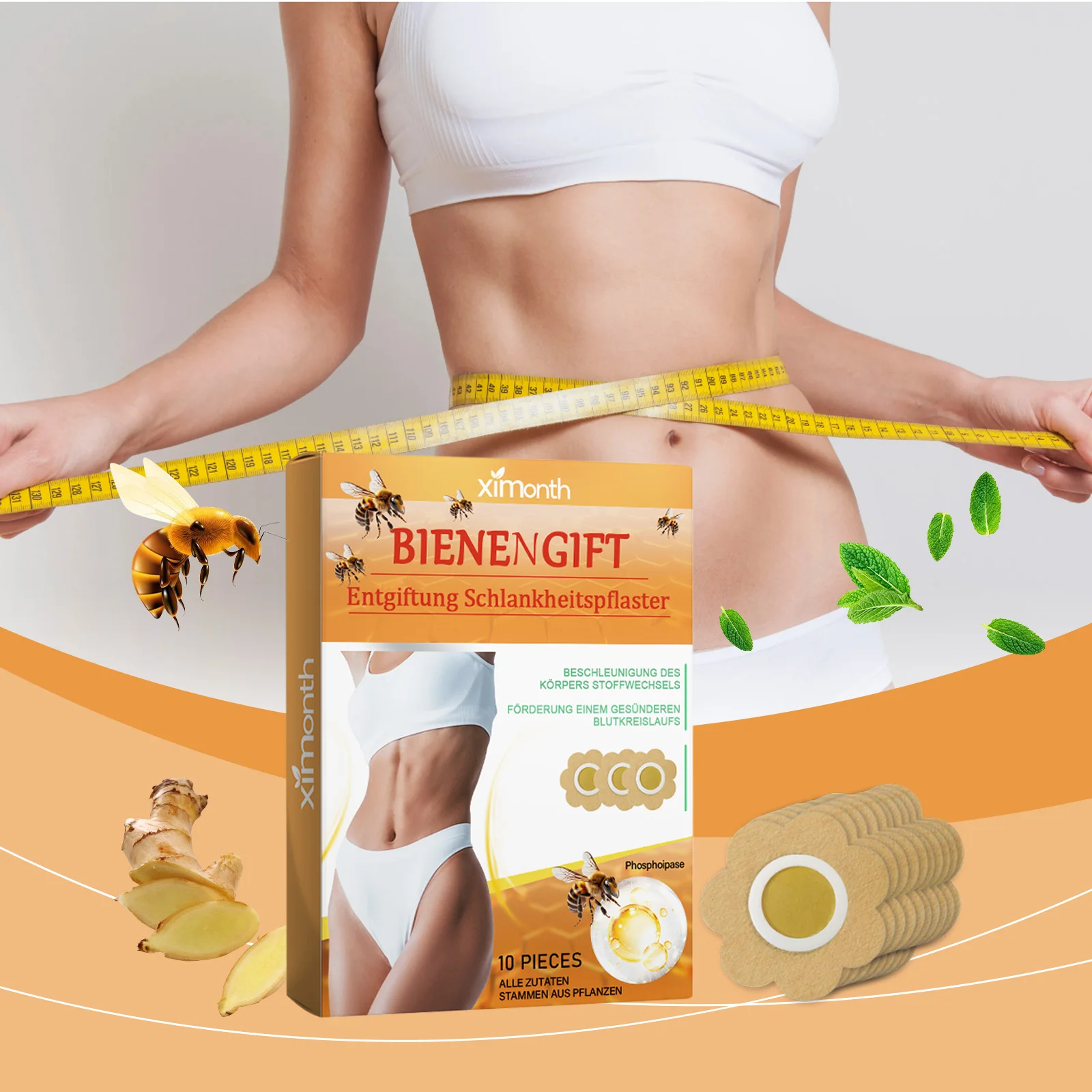 New slimming Shape bee Venom Health vitality detumescence care Body Shape detox patch