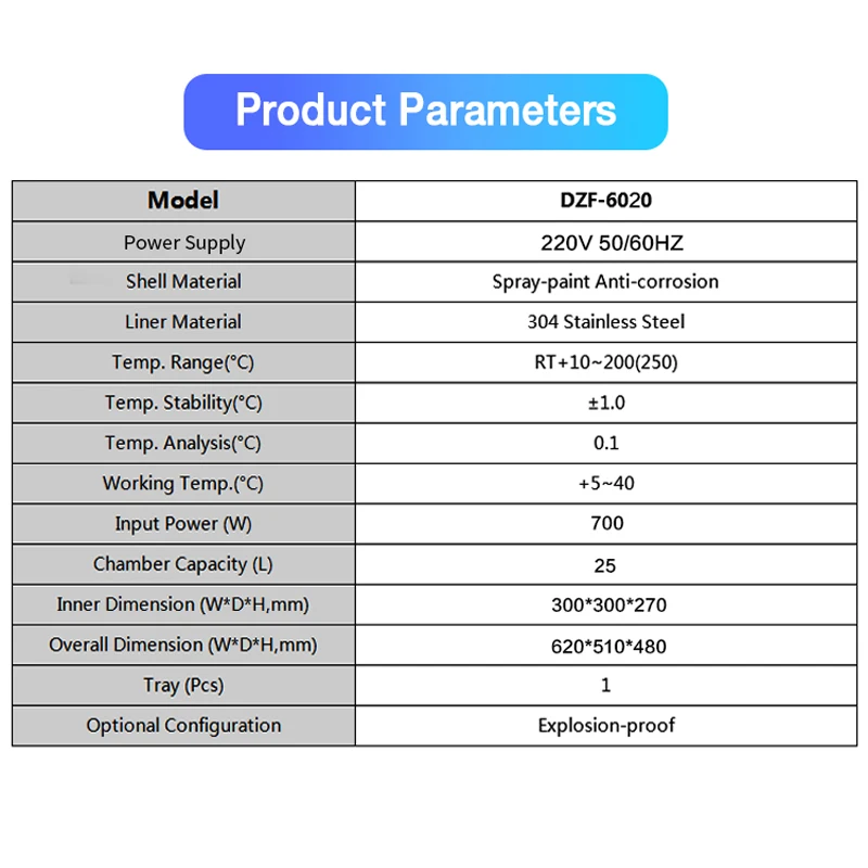 DZF-6020 Laboratory Mini Thermostat Vacuum Drying Oven