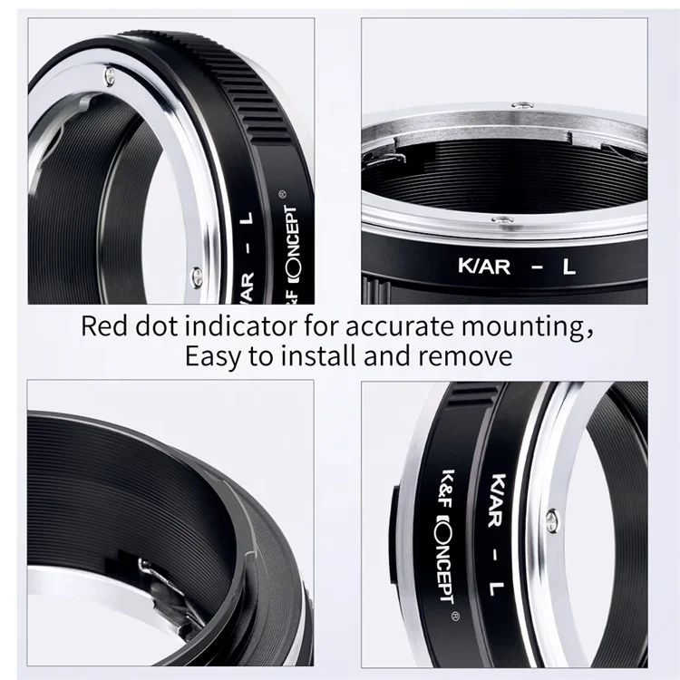 K&F Concept High Precision Lens Mount Adapter for Konica AR mount lenses to Leica L Camera Body