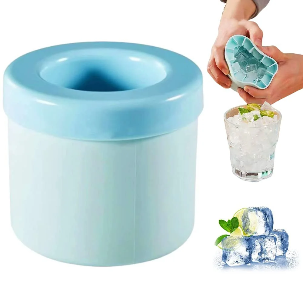 Press-Type Easy-Release Ice Cup 3D Ice Cubes Maker Cylinder Silicone Ice Cube Mold