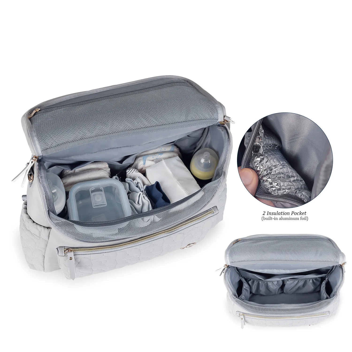 Large Capacity Maternal And Infant Travel Outdoor Baby Supplies Quilted Pattern Mother Stroller Bag mommies  bag