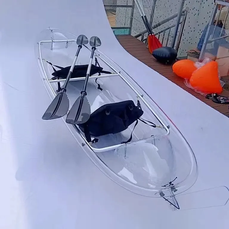 Crystal PC Canoe Clear Glass Bottom Kayak Transparent Canoe For water Sports Transparent Boat