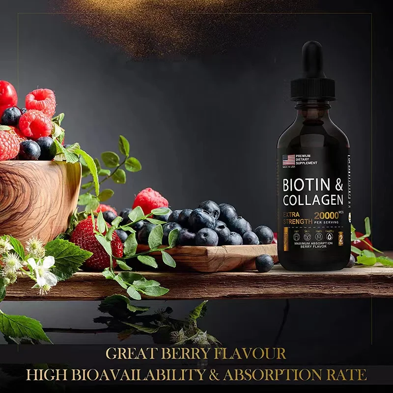 Biotin and Collagen Drops for Hair Growth Healthy Hair Skin and Nails Liquid Biotin and Collagen Supplement  Better Absorption