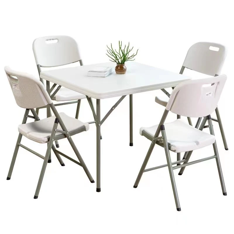 Factory Direct Selling High Quality Foldable Integrated Design Multiple Colors Plastic Outdoor Dining Table