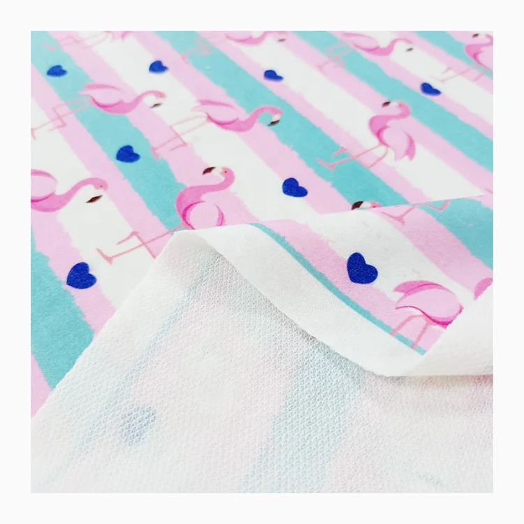 Good Quality paper printed 95%polyester 5% spandex camouflage french terry fabric