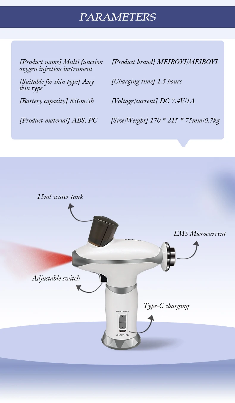 Portable face sap skin introduction device High pressure water refill device Winter water refill device