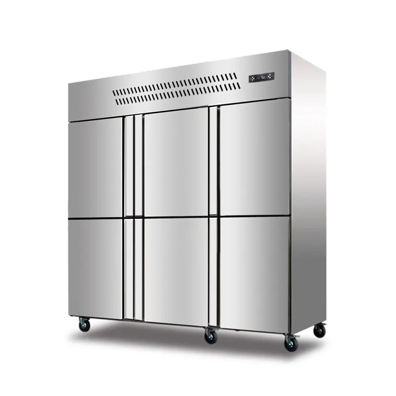 Commercial refrigeration equipment  1500L  6 Door   Freezer With Moving Wheel