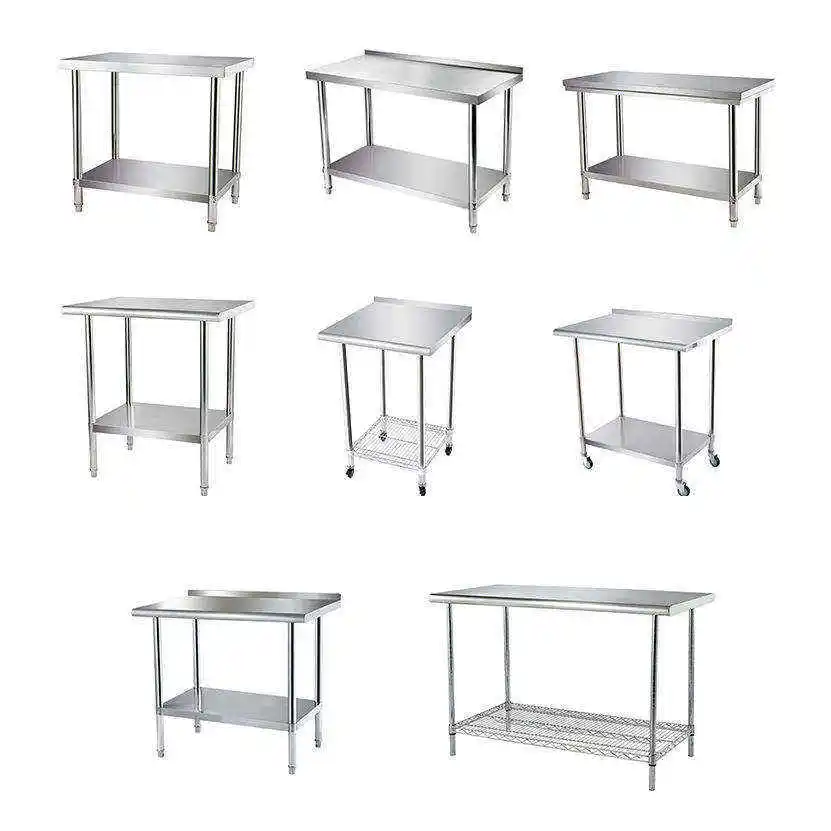 Other Hotel & Restaurant Supplies Commercial Stainless Steel Prep Table Inox Working Table Kitchen Work Table with Under Shelf