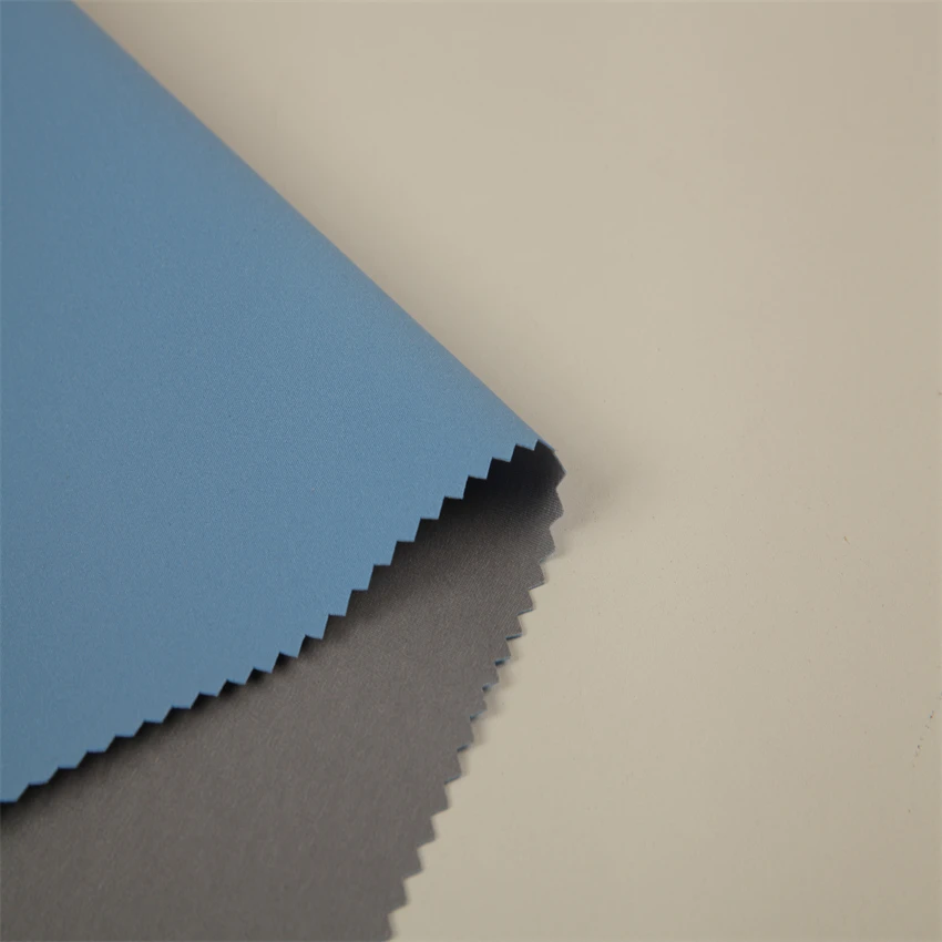  100% polyester pongee fabric coated bonded dyed breathable twill