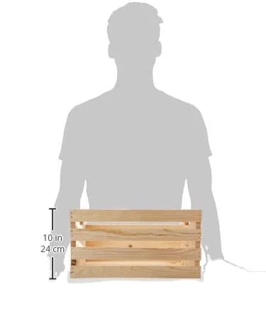 
Houseworks Large Crates & Pallet Wood Crate, Solid Wood Storage, Wooden Create/Display Fruit Box 