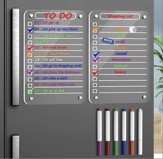 Acrylic Magnetic Dry Erase Board for Fridge Monthly Weekly Planner whiteboard sticker fridge magnet calendar