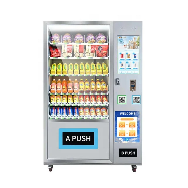 Hot food vending machine with elevator pizza vending machine cashless vendor