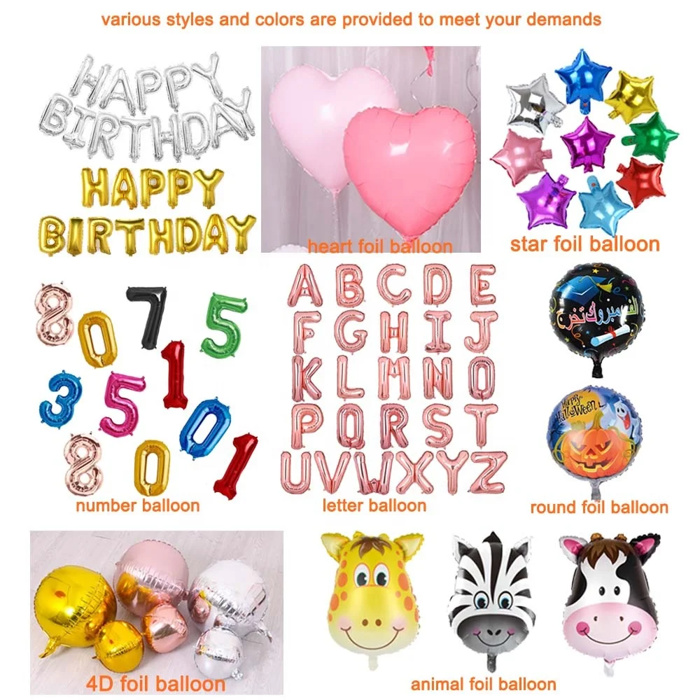 ingrosso oro grandi di 16 18 pollici foglio numeri numero numeri porta mylar palloncini cina