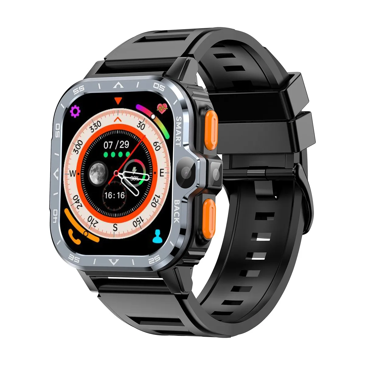 New 4G Smart Watch Memory 2G+16G 1.99 Inch Large Screen Display 2.0MP Camera Video Call Insert Sim Card WiFi GPS Location