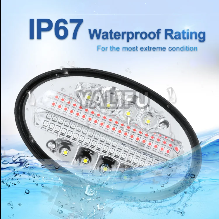 New factory direct sale 5-inch 144W white red blue flashing 9-36V led car work light for truck SUV trailer offroad motorcycle