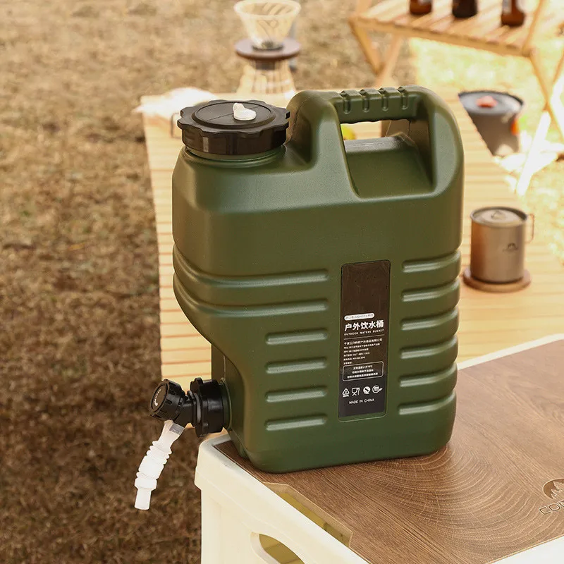 Outdoor Camping Bucket Food-grade Large-capacity Portable Storage Tank Household with Faucet Car Emergency Storage Bucket PE 12L