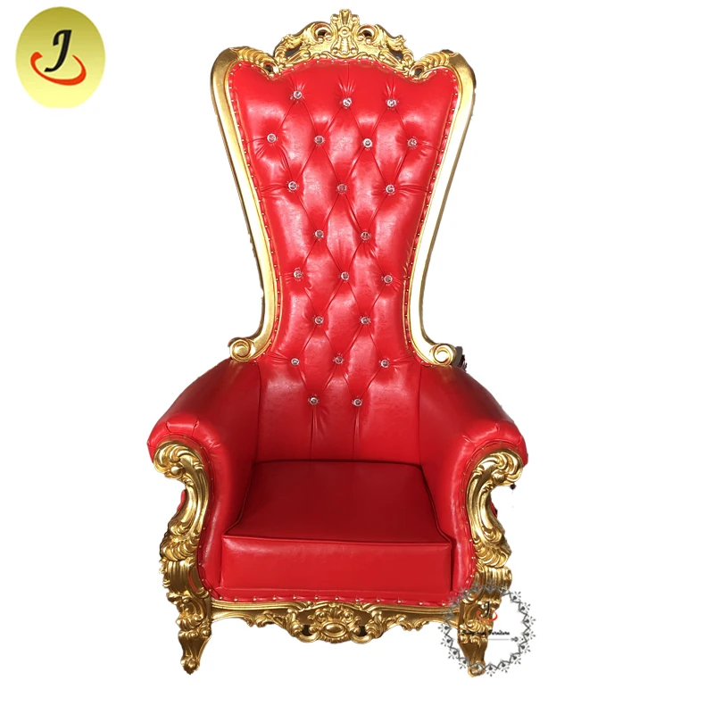JC-K01 Modern style fashion design golden red color  Wedding king chair throne chair