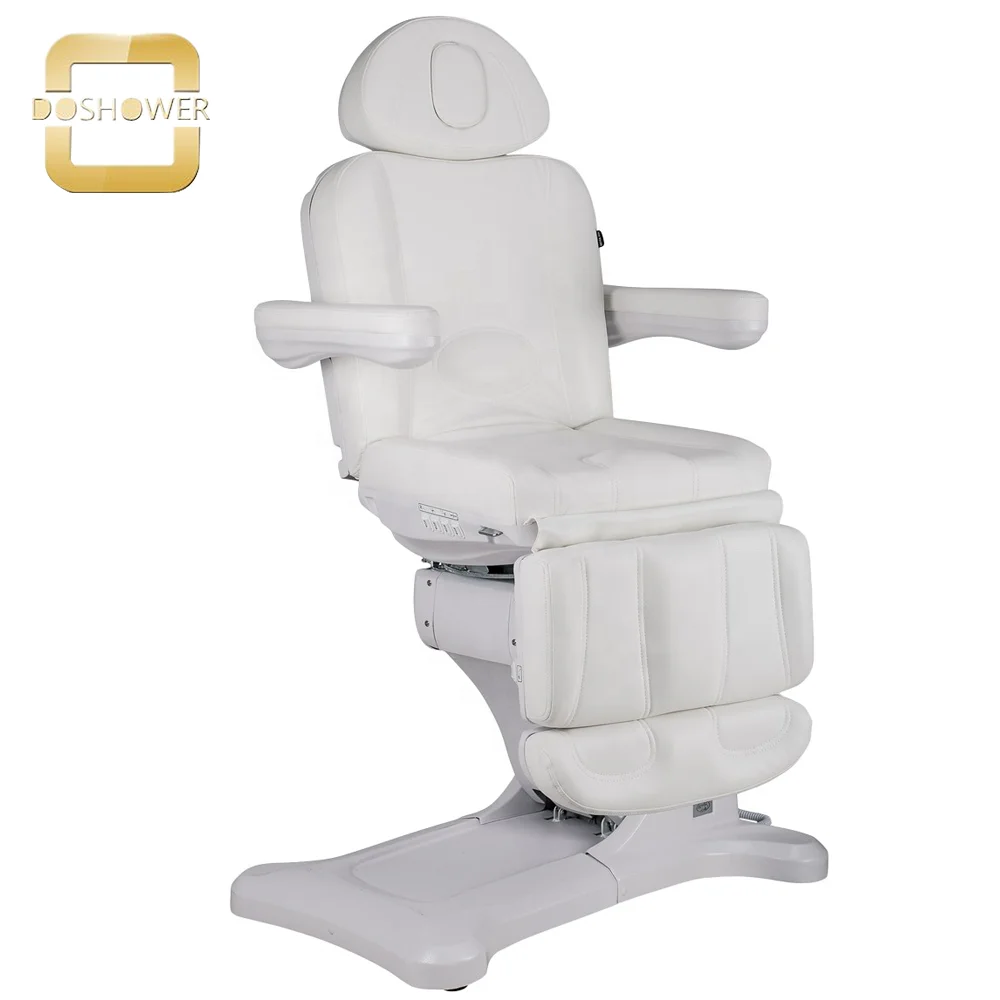rotatable electric bed of 4 motors spa treatments bed with removable headrest for spa salon electric facial hydraulic chair