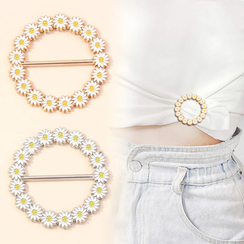 Promotional Silk Scarf Ring Clip Metal Round Circle T-shirt Tie Clips for Fashionable Clothing Ring Holder