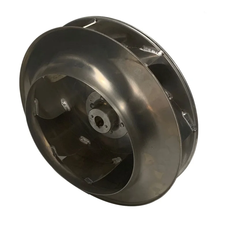 400 мм, низкий уровень шума, легкий вес, высокая эффективность, высокоскоростной центральный шкаф для передачи данных, обратный изогнутый алюминиевый центробежный вентилятор, крыльчатка