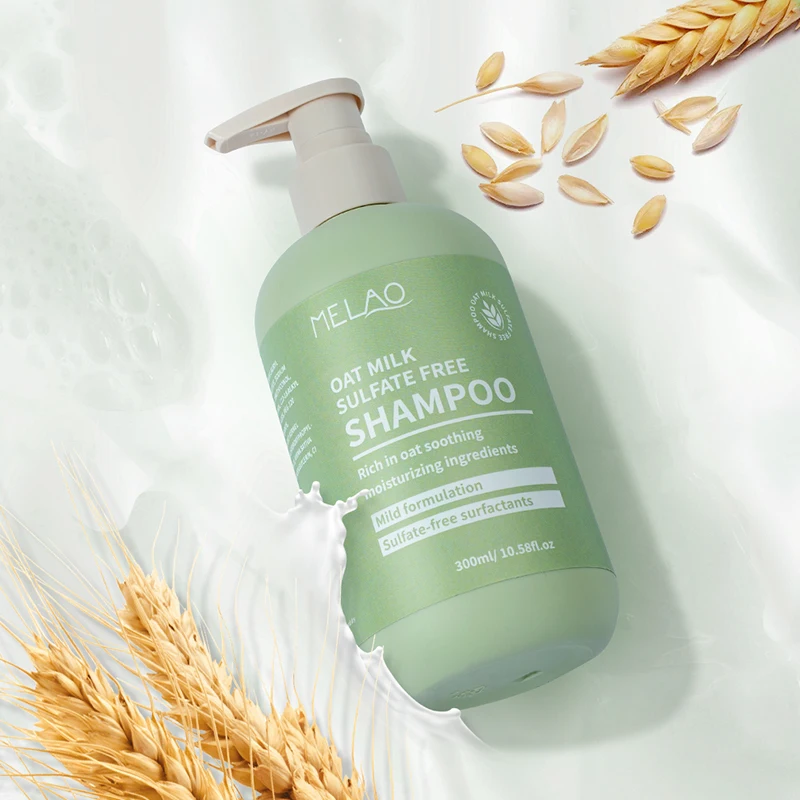 MELAO Fresh Oat Milk Sulfate Free Shampoo with Colloidal Oatmeal Almond Milk Moisturizing OEM Custom Shampoo Lotion