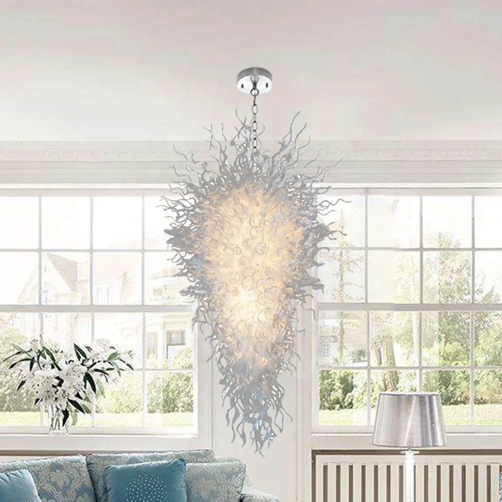 Modern Decorative Villa Hotel Lobby Staircase Luxury Murano Glass Led Chandelier Pendant Light