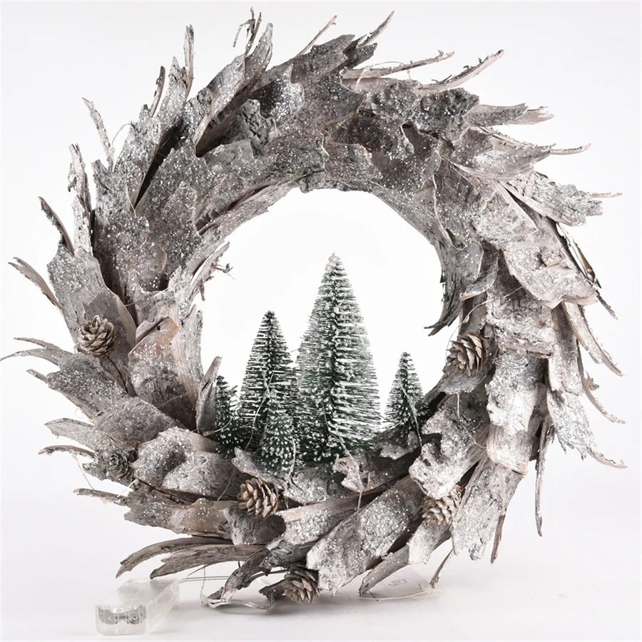 GY BSCI Christmas Customized Wooden Decorative Indoor Christmas Artificial Fashion Twig Wreath wholesale