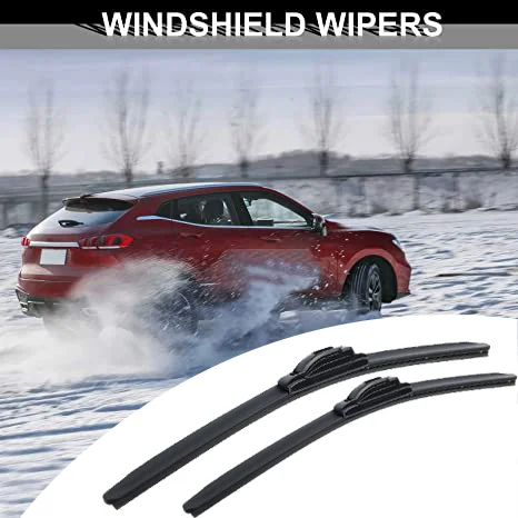 Universal Silicone Auto Parts 22/19 Inches Flat Window Windshield Wiper Blade for Various Vehicles