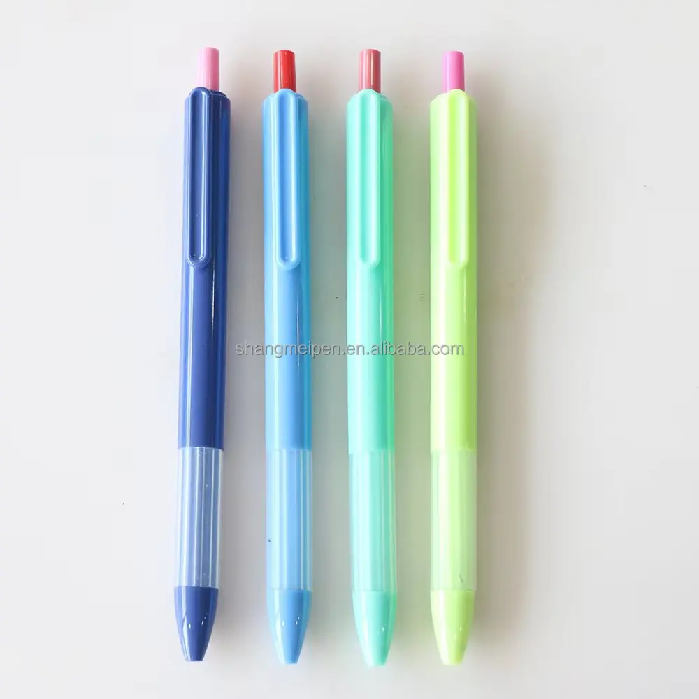 Wholesale Multi-Color 1.0mm Smooth Writing Semi-Gel Pen Cute  Plastic Ballpoint Pen with Black Blue Ink