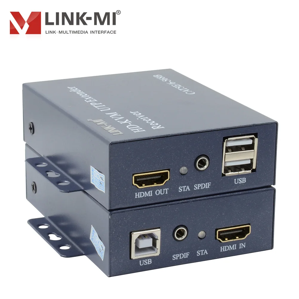 100M/328FT KVM HDMI Extender over Single CAT5e/6 Cable 3D 1920x1080@60HZ USB Mouse and Keyboard HDCP 1.2