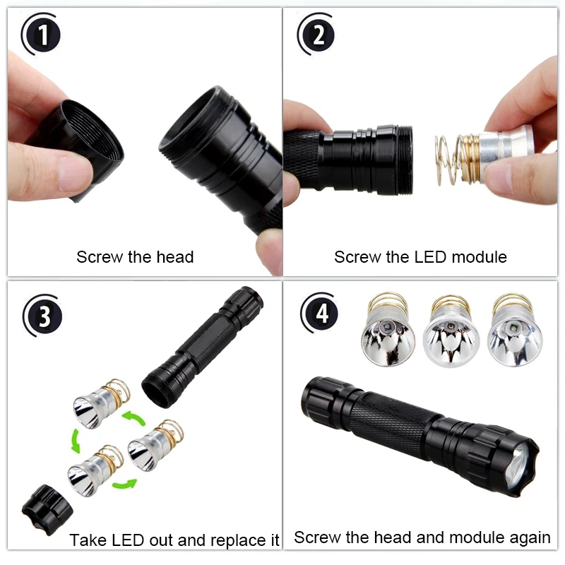 GF-K001 Green Red Hunting Flashlight Lighting White Light Tactical Light Kit New in 2022 Powerful Rechargeable LED Flashlights