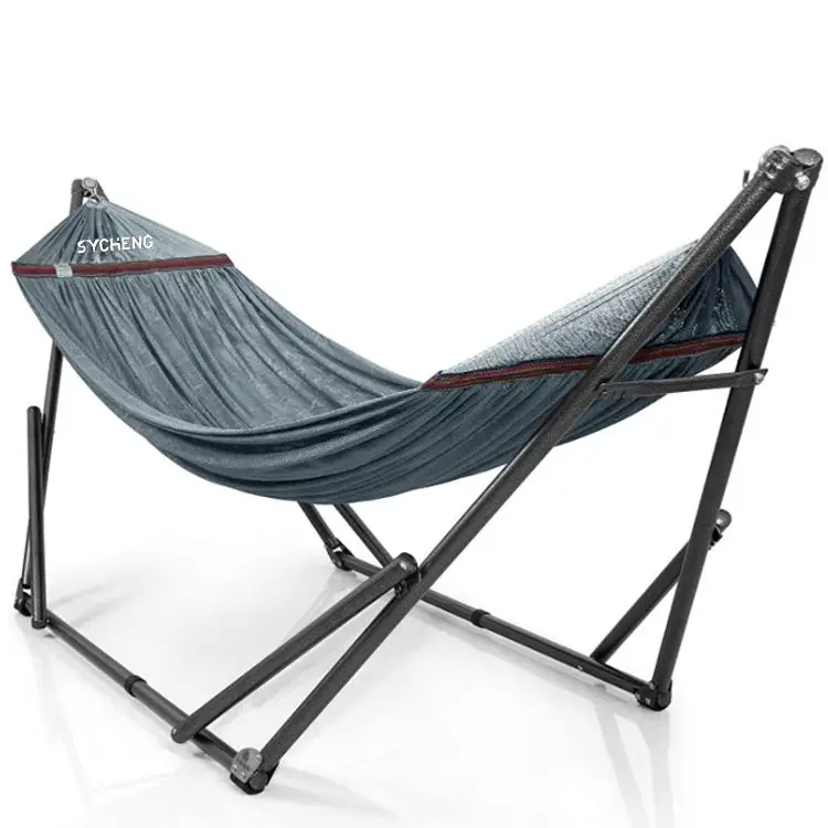 Outdoor Double Cotton Folding Portable Free Standing kids Hammock with Space Saving Steel Stand