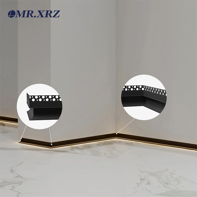MR.XRZ Trimless Wall Skirting Board Led Light Aluminum Profile Baseboard Wall Lamps Skirting Line Led Bar Strip Light