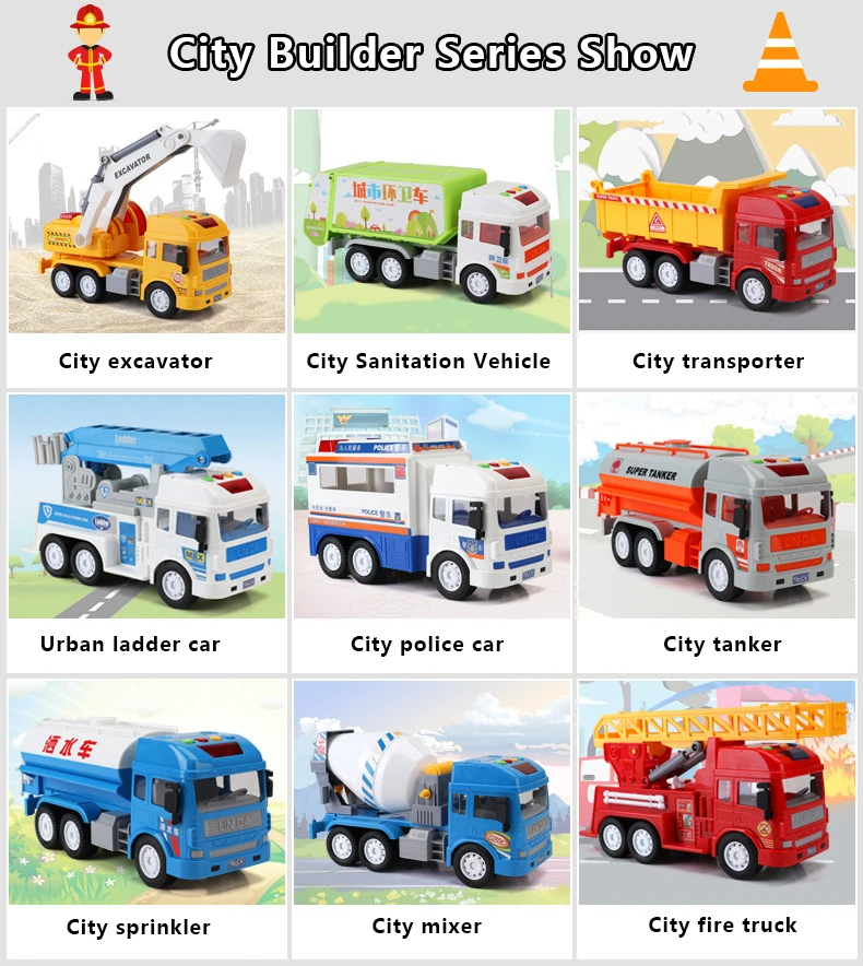 Большой инерционный инженерный автомобиль 28/5000, цементный экскаватор, пожарный двигатель, набор моделей самолетов, детские игрушки