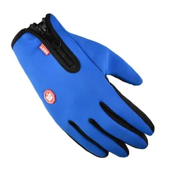Winter touch screen with zipper windproof bike gloves