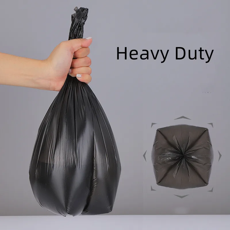 Plastic Garbage Bag Dustbin Liners Trash Bags Flat Pocket Industrial Black PE Trash Bag on Roll for Wholesales