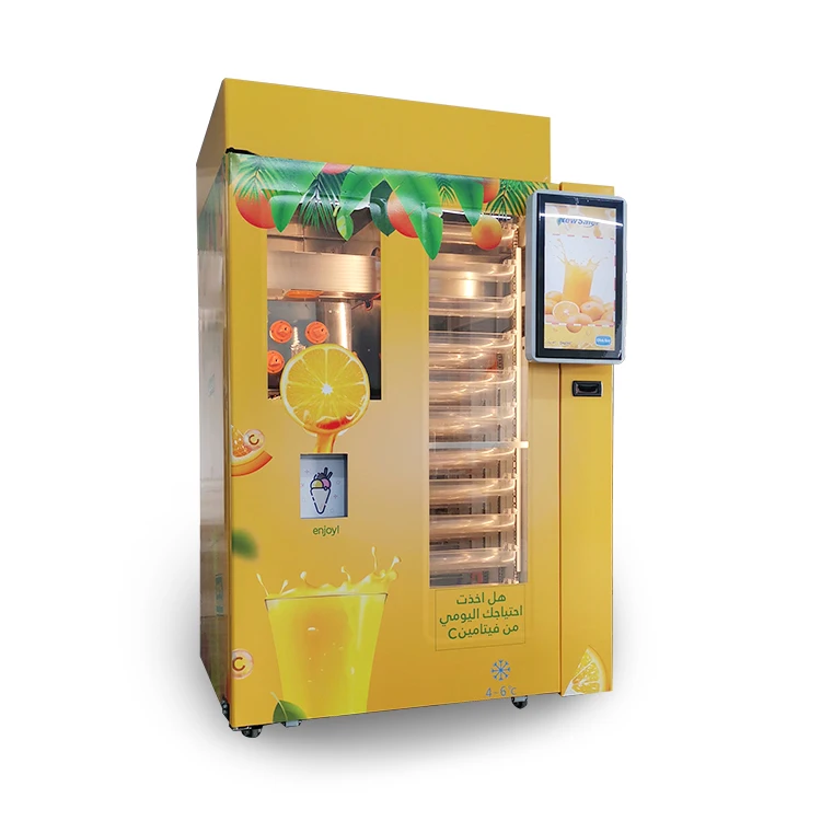 hot place cooling drink orange juice extractor vending machine
