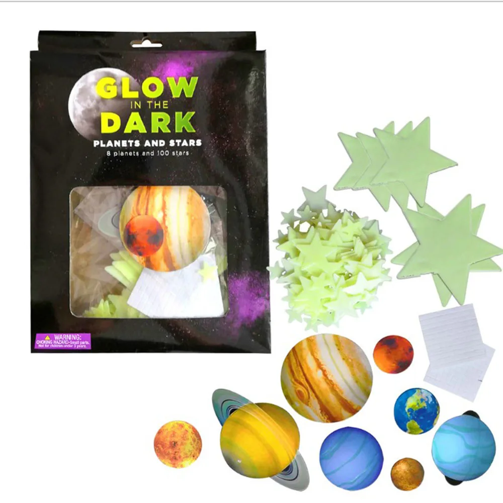 
Glow In The Dark Luminous Stars and Moon Wall Stickers Ceiling Bedroom Deco 