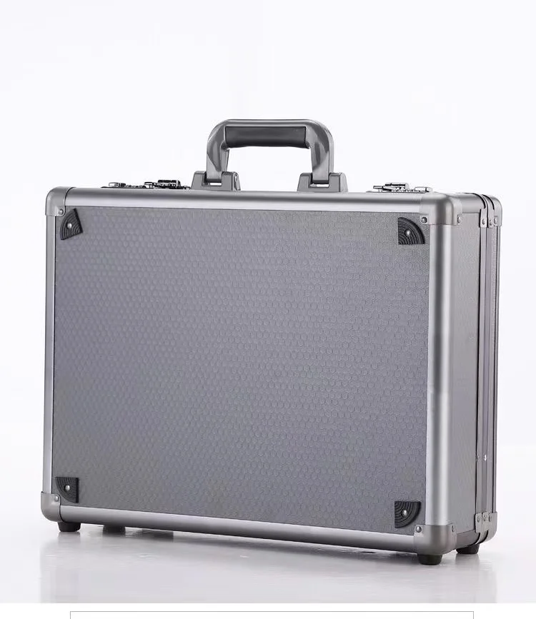 High quality in stock easy carry case grey color storage aluminum case for document