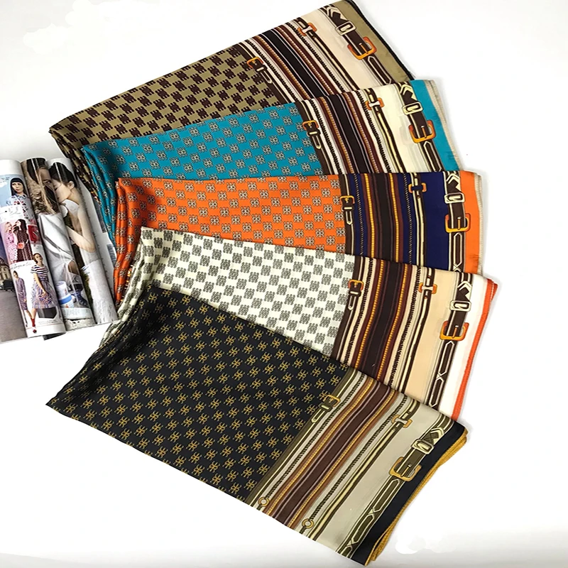 Brand Designer Silk Scarf High Quality Long Shawls Spring Neck Pashmina Lady Hijab Scarves 2021 New Fashion