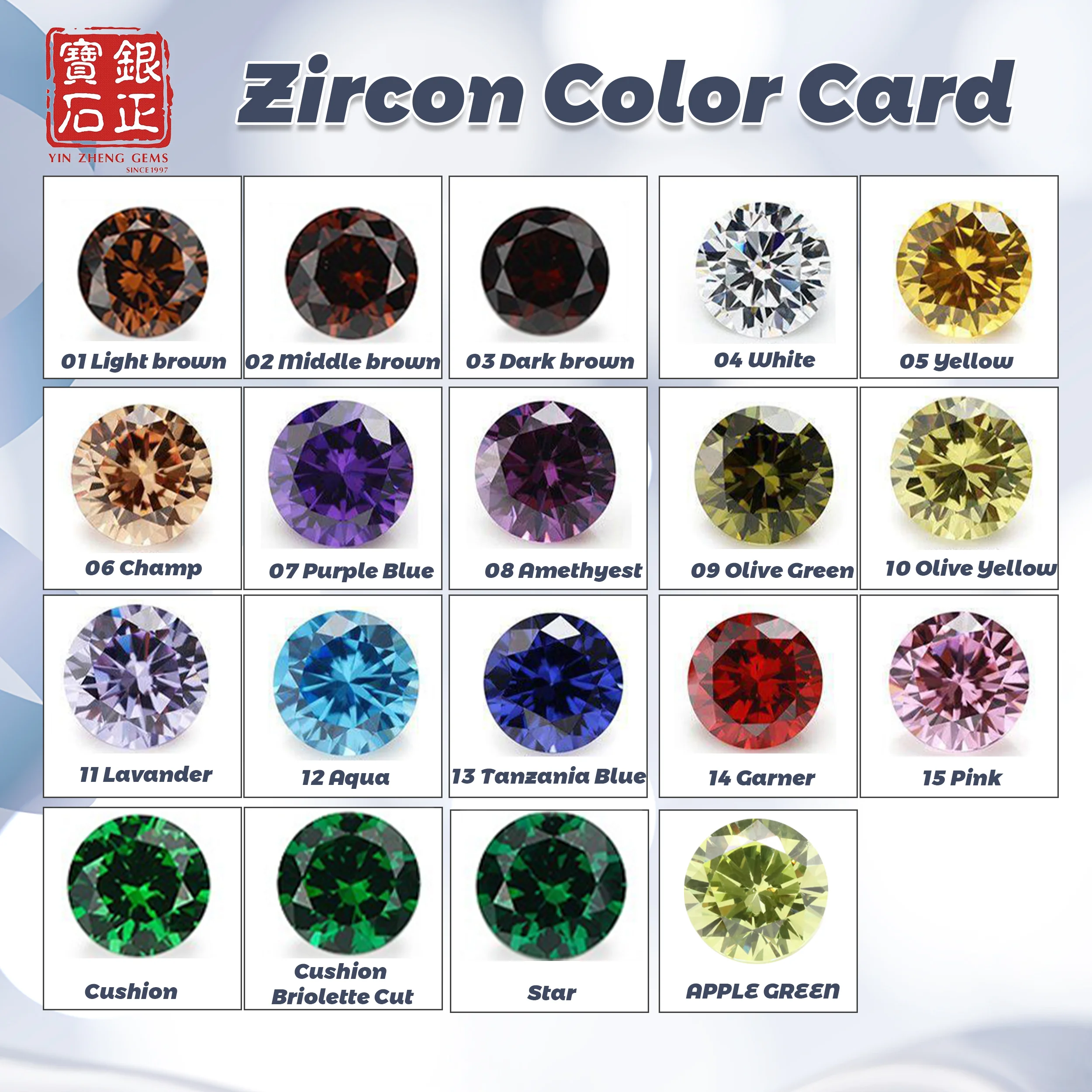 YinZheng In Stock loose gemstone various colors 25MM large size CZ stone synthetic cubic zirconia