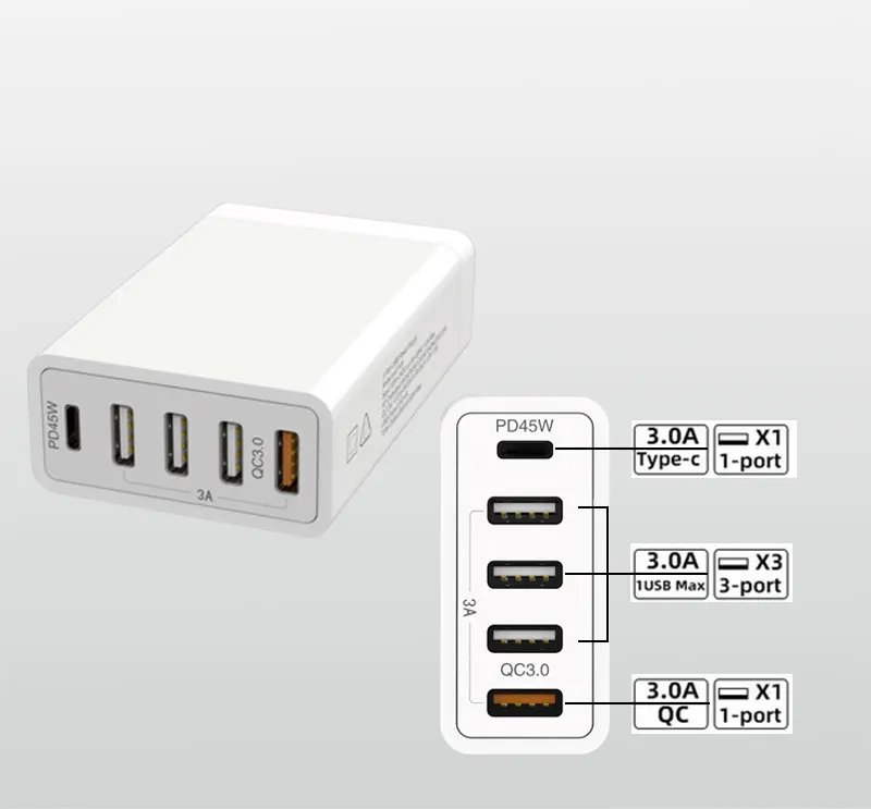 
EU US UK AU Certificate PD 40W 45W USB pd type c charger with usb cable plug 