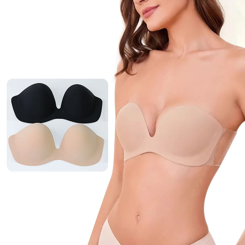 Invisible Silicone Push Up Bra Self Adhesive Bra Reusable Backless Strapless Sticky bra