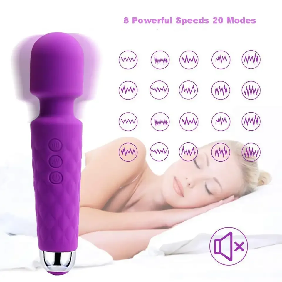 Wholesale 20 Modes Powerful Vibrators Rechargeable Massager G Spot Sex Toys AV Wand Vibrator