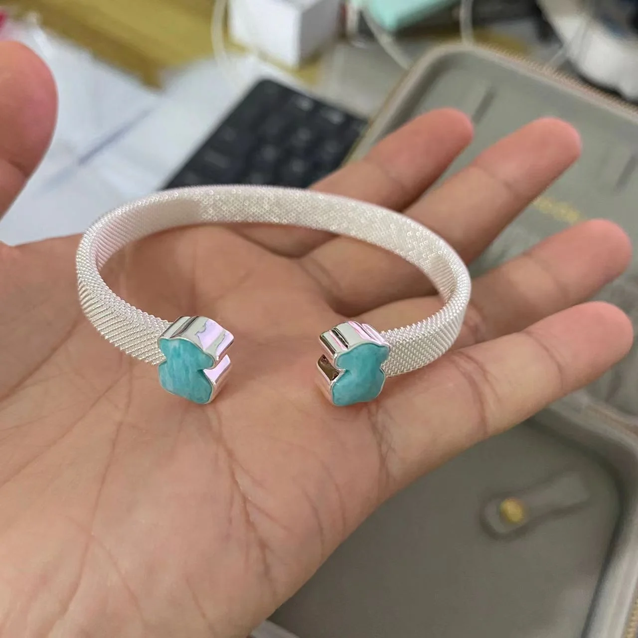 925 sterling silver Hoop Earrings Real Gold Plated Touses Bear Hotsell Earring Jewelry For Women