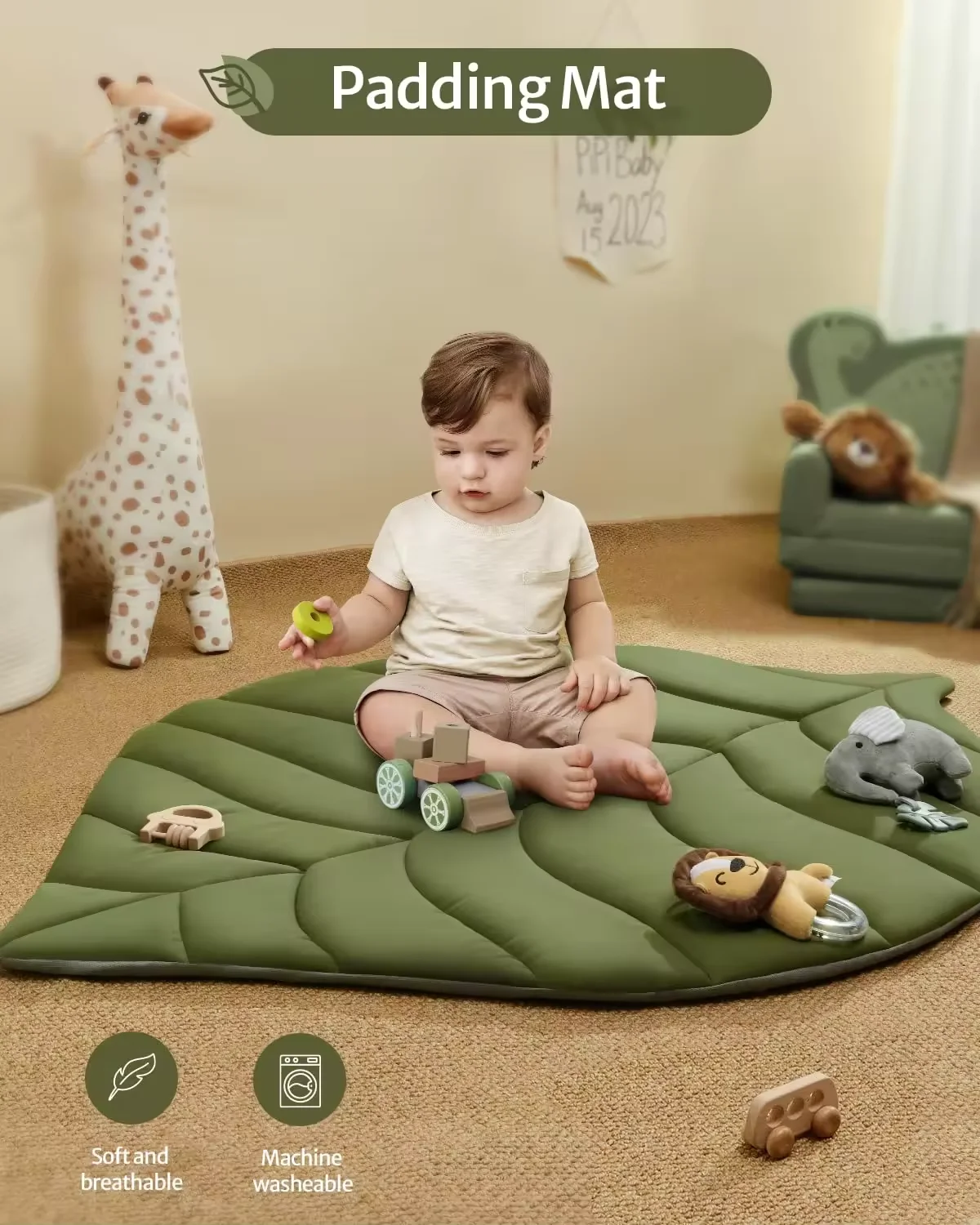 5 in 1 New Born Baby Sleeping Nest Plush Infant Foldable Soft Leaf Shaped Cotton Bed Sensory Play Gym Activity Play Mat