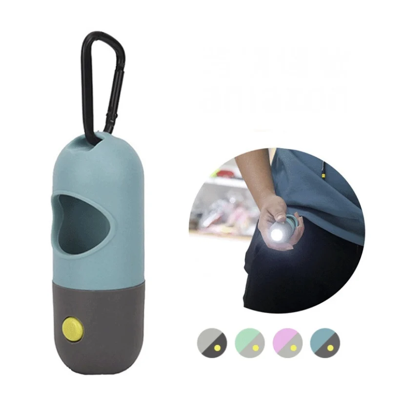 Wholesale Amazon Hot Led Pet Poop Bag Dispenser For Gog Grooming New Pet Dog Poop Bag Holder With LED Dog Waste Bag Dispenser